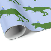 Papier Cadeau "Anniversaire-Saurus" Dinosaure fête d'anniversair (Coin rond)