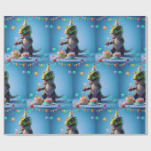 Papier Cadeau Anniversaire T-Rex (Plat)