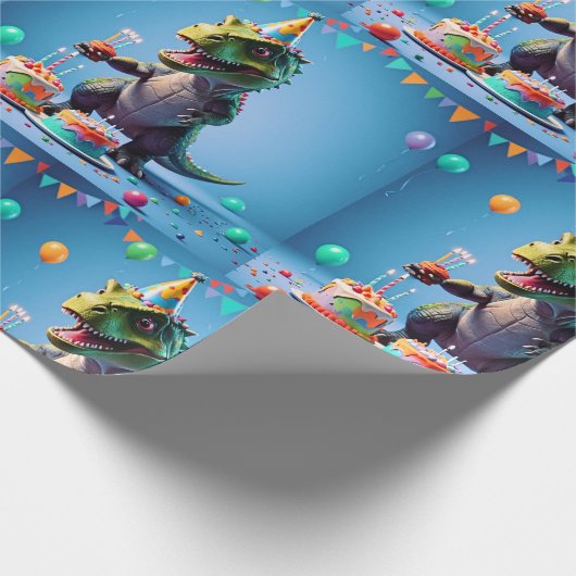 Papier Cadeau Anniversaire T-Rex (Coin)