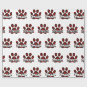 Papier Cadeau Anniversaire Tartan Plaid Empreinte de patte Sur B (Plat)