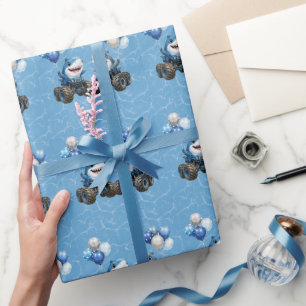 Papier Cadeau Anniversaire Thème Camion Monstre Requin