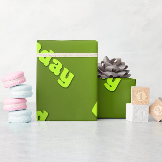 Papier Cadeau Anniversaire (vert) (Baby Shower)