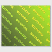 Papier Cadeau Anniversaire (vert) (Plat)