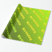 Papier Cadeau Anniversaire (vert) (Déroulé)