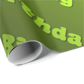 Papier Cadeau Anniversaire (vert) (Coin rond)