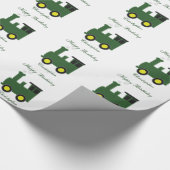 Papier Cadeau Anniversaire vert de train (Coin)
