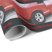 Papier Cadeau Anniversaire, vieux, rouge mustang, enveloppe de (Coin rond)