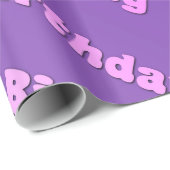 Papier Cadeau Anniversaire (violet) (Coin rond)