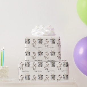 Papier Cadeau Anniversaire Zèbre Safari