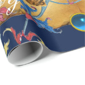 PAPIER CADEAU ANNONCE ANGEL PARCHEMENT FLORAL DE NOËL (Coin rond)