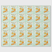Papier Cadeau Annonce de naissance de bébé forestier (Plat)