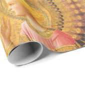 PAPIER CADEAU ANNONCIATION ANGEL OR ROSE NOËL REMERCIEMENTS DE N (Coin rond)