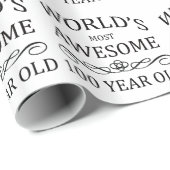 Papier Cadeau Ans les plus impressionnants du monde 100 (Coin rond)