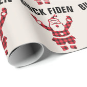 PAPIER CADEAU ANTI-JOE BIDEN FUNNY BUCK FIDEN NOËL  (Coin rond)