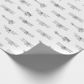 Papier Cadeau Antique Airplanes Aviation Art CUSTOM COLEUR (Coin)