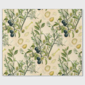 Papier Cadeau Antique Blackthorn Botanique Imprimé Fleur Berry (Plat)
