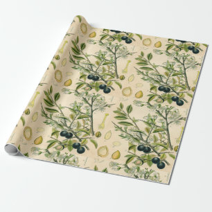 Papier Cadeau Antique Blackthorn Botanique Imprimé Fleur Berry
