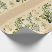 Papier Cadeau Antique Blackthorn Botanique Imprimé Fleur Berry (Coin)