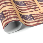 Papier Cadeau Antique drapeau américain avec serment d'allégeanc (Coin rond)