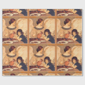 Papier Cadeau Antique française au chocolat (Plat)