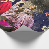 PAPIER CADEAU ANTIQUE ITALIENNE PUPPETS ET MASQUES MASQUERADE PA (Coin)