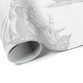 Papier Cadeau Antique Nautique (Coin rond)