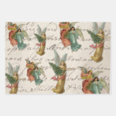 Papier Cadeau Antique Noël Angles Feuille de musique Script (Devant 3)