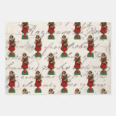 Papier Cadeau Antique Noël Angles Feuille de musique Script (Devant 2)