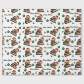 Papier Cadeau Antique Nut With Retro Phone Christmas Pattern (Plat)
