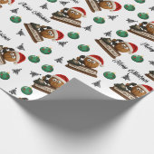 Papier Cadeau Antique Nut With Retro Phone Christmas Pattern (Coin)