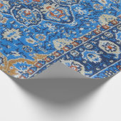 Papier Cadeau Antique Oriental Bleu Turc Tapis Perse (Coin)