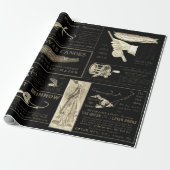 Papier Cadeau Antique Pêche Pêcheur Annonces Vers 1909 Lures Wr (Déroulé)