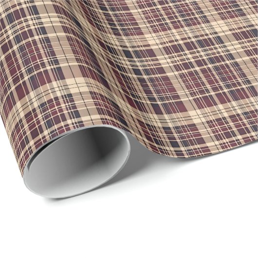 Papier Cadeau Antique Scottish Tartan Wrapping Paper (Coin rond)