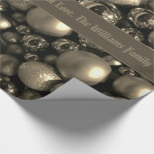 Papier Cadeau Antique Silver Grey Baubles de Noël Ajouter le tex (Coin)