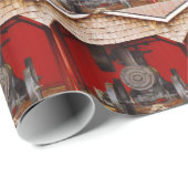 Papier Cadeau Antique Tracer à vapeur (Coin rond)