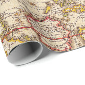 Papier Cadeau Antique vieille carte inspirée (6) (Coin rond)