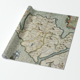 Papier Cadeau Antique vieille carte inspirée (7)