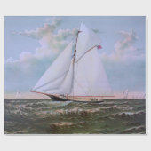 Papier Cadeau Antique voilier Slot Yacht Voilier Ocean (Plat)