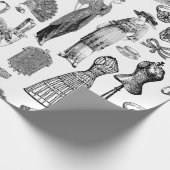 Papier Cadeau antiquité edwardienne mode vintage dames blanc (Coin)