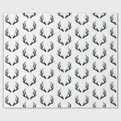 Papier Cadeau Antlers rustiques de cerfs noirs (Plat)