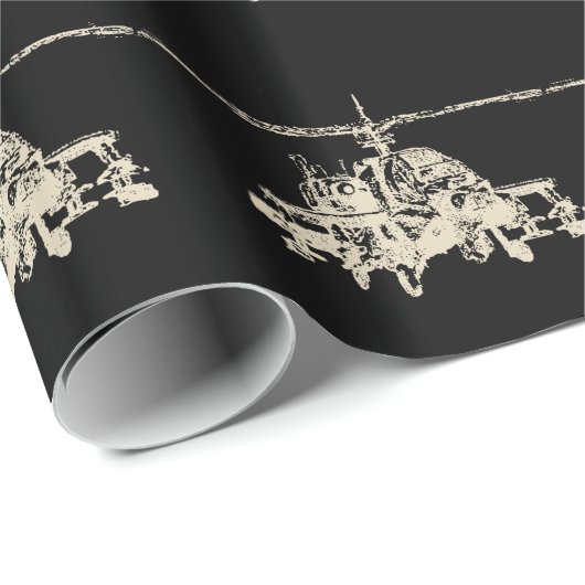 Papier Cadeau Apache AH-64 (Coin rond)