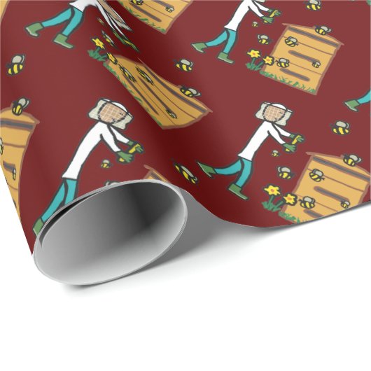 Papier Cadeau Apiculture (Coin rond)