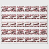 Papier Cadeau Apocalypse de zombi de temps d'anniversaire (Plat)