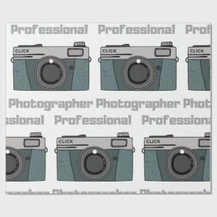 Papier Cadeau Appareil Photo Professionnel Rétro Vintage