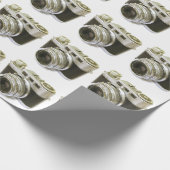 PAPIER CADEAU APPAREIL PHOTO RETRO MOTIF (Coin)