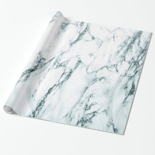 Papier Cadeau Apparence en marbre de veine turquoise foncé