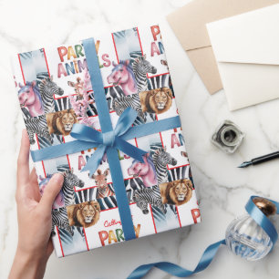 Papier Cadeau Appel à tous les animaux de fête Fête d'anniversai