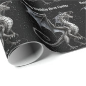 Papier Cadeau Appel à tous les dragons Anniversaire (Coin rond)