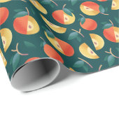 Papier Cadeau Apple Delight : Vert Foncé Sans Couleur. (Coin rond)