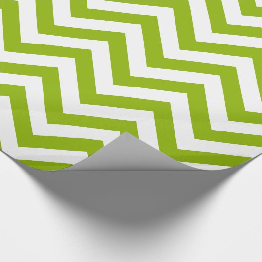 Papier Cadeau Apple Green White XL Chevron ZigZag Motif (Coin)